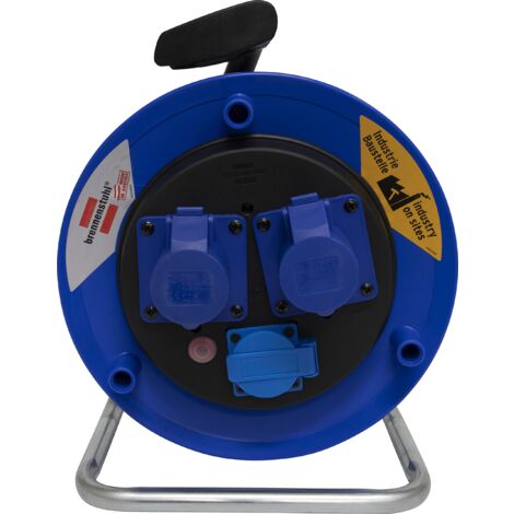 Avvolgicavo Professionale Senza Cavo Brennenstuhl 1 presa Schuko e 2 prese CEE 3 poli 230V/16A Autochiudenti  Serie Garant ST CEE2 - IP44
