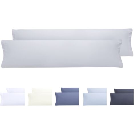 Todocama Set di 2 federe per cuscini, in microfibra extra morbida, ipoallergenica. Set di 2-135x40 cm Grigio Chiaro