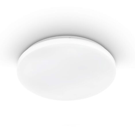 Eglo Plafoniera Led POGLIOLA, diametro 31 cm, lampada soggiorno, in acciaio e plastica, lampada bianca, lampada cameretta, lampada cucina, lampada ufficio, plafoniera ingresso, soffitto