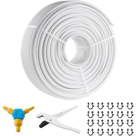 Pexflow Oxygen Barrier O2 PEX Tubing - PFR-R34100 3/4 Inch X 100 Feet Tube Coil for Potable Water EVOH PEX-B Residential & Commercial Radiant Floor Heat & Cold Plumbing Application (Red