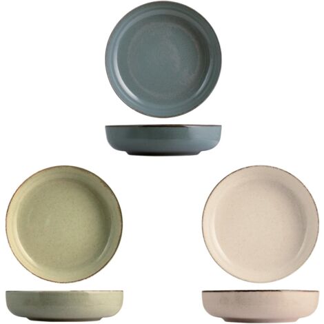 H&h pearl set 4 piatti fondi, porcellana, assortiti, 19cm