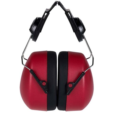 Portwest Clip On Ear Protector Taglia: Taglia unica, Colore: Rosso, PW42RER