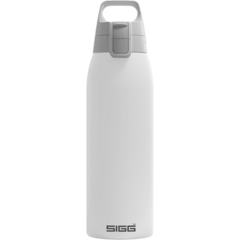 SIGG - Borraccia isolata - Shield Therm One White - Adatto per bevande gassate - A prova di perdite - Lavabile in lavastoviglie - Senza BPA - 90% acciaio inossidabile riciclato - Bianco - 1L (1/5)