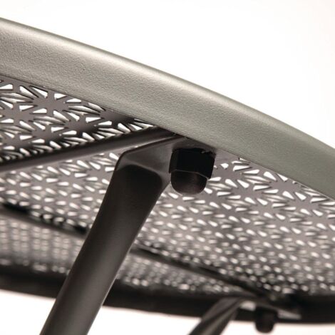 Tavolo Rotondo Da Bistrot Bolero - Acciaio Grigio Con Motivo, Per Interni Ed Esterni - Foto 3