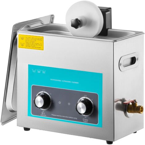 VEVOR Pulitore A Ultrasuoni Professionale Display Digitale, 6L Lavatrice Ultrasuoni in Vinile, 220V/50Khz con Funzione di Riscaldamento, Nero, per Pulizia di Gioielli, Occhiali (1/5)