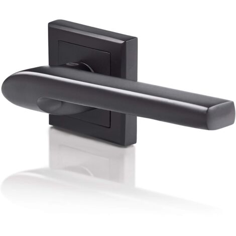 Yale Coppia di Maniglie per porte Siena, con chiusura privacy 35-ZR-8x8-A002WC5611 finitura nera opaca, fissaggi inclusi