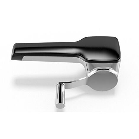WMF “Kitchen classics” - Grattugia per formaggio 20 x 14 x 8 cm, con grattugia a tamburo, in acciaio INOX Cromargan, anche per mancini, colore: nero (1/3)