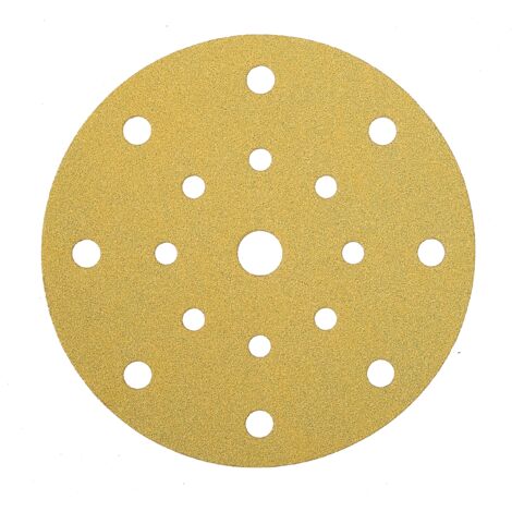 Mirka Gold Carta abrasiva universale Ø 150 mm a strappo 17 fori/grana P150, 100 pezzi/Per levigare intonaco, stucco, truciolato, legno, vernice