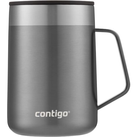 Contigo Streeterville Desk Mug, Insulated Coffee Mug with Stainless Steel Handle, Coffee to Go Mug with Lid, Keeps Coffee And Tea Warm for up to 5 Hours, Ideal for Office & Home, 410 ml (1/5)