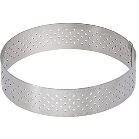 De Buyer - Stampo perforato per torte con bordo dritto in acciaio inox, diametro 12 cm (1/4)