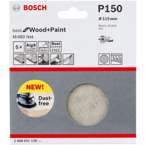 5 Triangles De Ponçage Bosch Professional M480 Grain 80 – Pour Bois & Peinture 🪚 | Compatible Ponceuses Delta