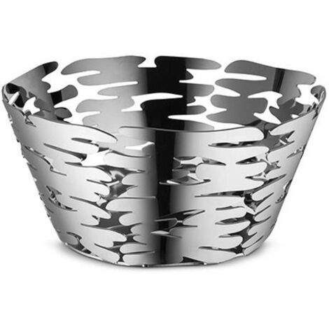 Alessi Barket BM10/21 - Cestino di Design con Decoro Traforato in Acciaio Inox, 21 cm (1/2)