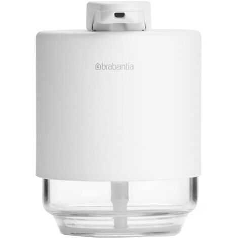 Brabantia - Mindset Portasapone - Meccanismo a Pompa Antigoccia - Facile da Ricaricare - Realizzato in Metallo e Vetro Resistenti alla Corrosione - Accessorio da Bagno - Fresh White - 200 ml (1/5)