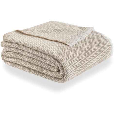 Todocama - Coperta in cotone extra morbida, Four Seasons, copriletto multiuso per divano, coperta da letto, coperta in pile, copriletto, copridivano Sabbia Beige, PRCMAMSBEAR, 180 x 240 cm