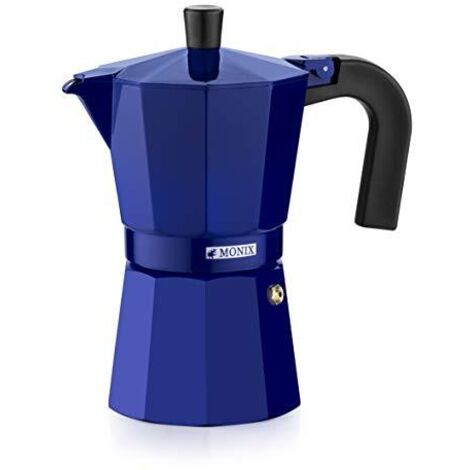Caffettiera in vetroceramica blu cobalto, alluminio, 6t. Monix (1/3)