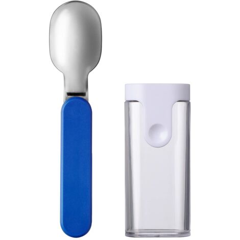 Mepal - Cuchara Plegable Ellipse - Cuchara Reutilizable Para Llevar - Cuchara Plegable Para Yogur - Cubiertos De Viaje - Incluye Estuche - Acero Inoxidable - Vivid blue (1/4)