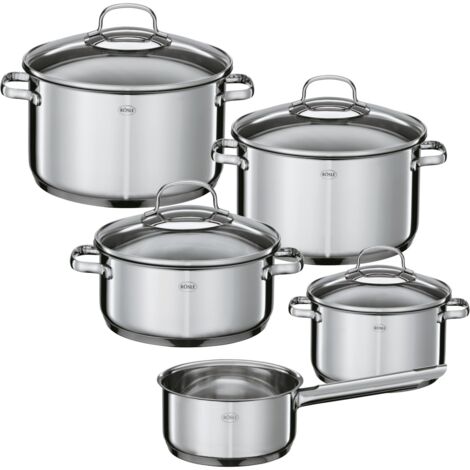 Rösle Elegance Topfset, 5-TLG. Set di pentole, Acciaio Inossidabile, Argento, 16 cm, 5 unità (1/5)