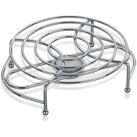 kela scaldatazze GLOBUL 21,5 x 18 x 6 cm, in metallo cromato, supporto per luce da tè, scaldatazze, lucido (1/5)