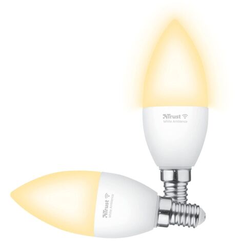 Trust WiFi E14 Lampadina Smart Multicolore, Compatibile con Alexa e Google Nest, Lampadine LED E14, Hub non Necessario, 2.4GHz Lampada WiFi, Luce LED Fredda e Calda, Bianca e Multicolore - 2 Pezzi (1/5)
