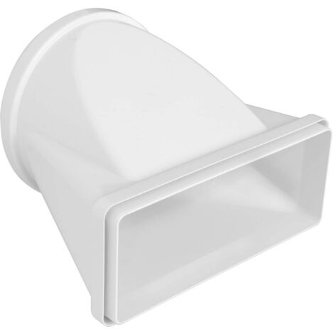 La Ventilazione CGO229B Giunto orizzontale da tubo tondo ø 150 mm con attacchi FF da tubo tondo a rettangolare e viceversa, 220x90 mm in ABS, Bianco, per canalizzazione cucine e bagni