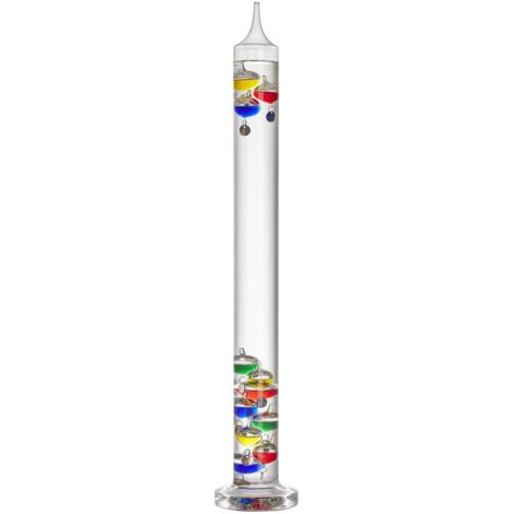 TFA Dostmann Termometro in vetro analogico XL Galileo Galilei, 18.1017, termometro liquido, 64 cm, misurazione della temperatura interna, facile lettura, segni di temperatura argentati, oggetto