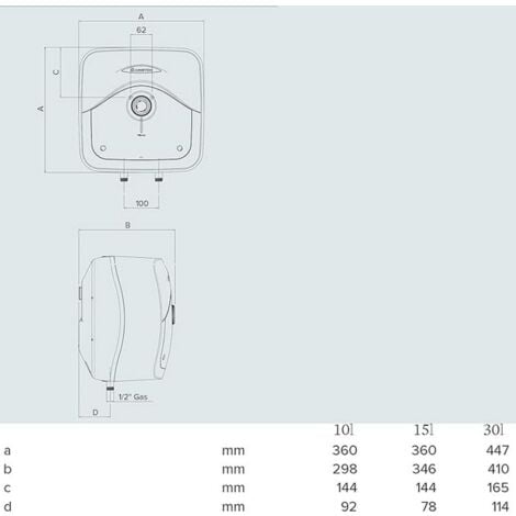 Ariston Scaldabagno Elettrico, 10 Litri, Sopralavello, Beige, Realizzato per essere installato in Italia