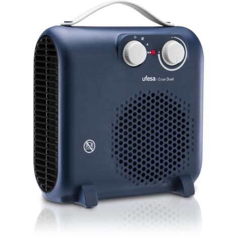 Ufesa Crux Dual Blue, Stufa Elettrica Basso Consumo, 2000 W, 3 Livelli di Potenza, Termostato Regolabile, Termoventilatore con Maniglia da Trasporto (1/5)