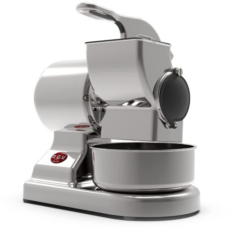 RGV Grattugia elettrica Maxi Essential, prodotta in Italia, rullo professionale in acciaio inossidabile rimovibile e lavabile in lavastoviglie, argento, 450 Watt