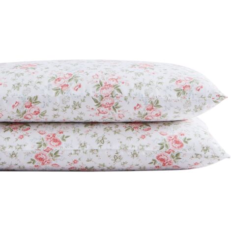 Laura Ashley Set Lenzuola Queen Size In Cotone Rasatello, Fantasia Felce Blu, 300 Fili, Traspiranti - 3