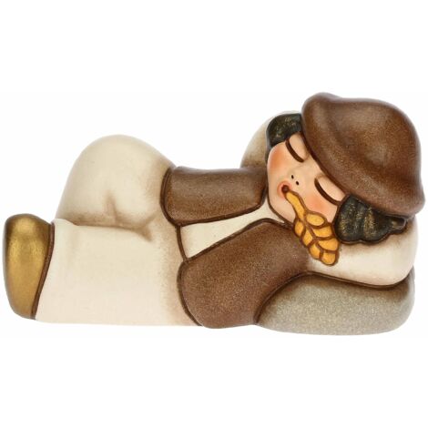 Statua Presepe THUN - Donna Con Pesce In Ceramica Dipinta A Mano, Decorazione Natalizia - Foto 9