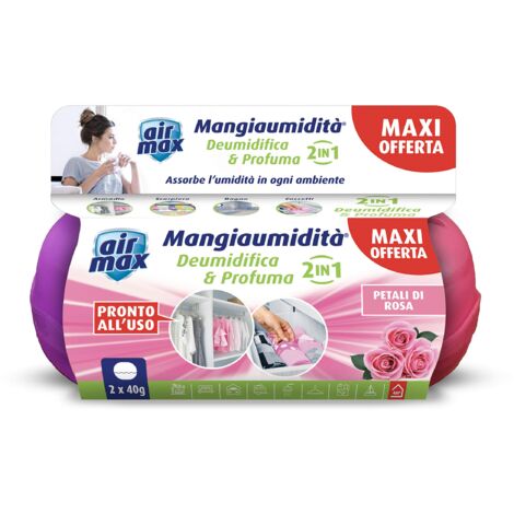 Air Max Mangia Umidità Mini Kit Deo Bi-Pack Petali di Rosa + fragranza assortita