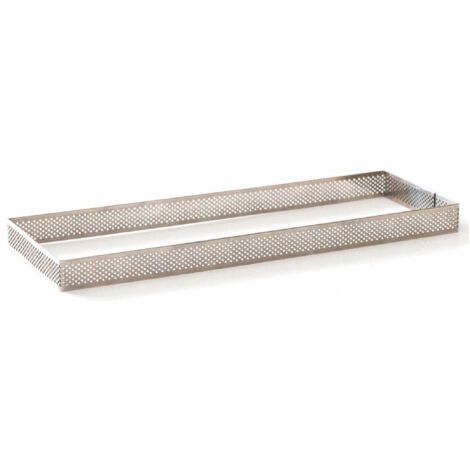 Decora 0064061 Forma Microforata per Crostate e Dolci Rettangolo, 10 x 29 x h2 cm, Acciaio Inox (1/4)