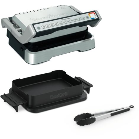 Moulinex Optigrill 4in1 + Pinza, Barbecue e Forno in Unico Dispositivo, Ideale per Pasto Completo, Tecnologia Intelligente e 9 Programmi di Cottura Automatici, Piastre Antiaderenti, GI776D
