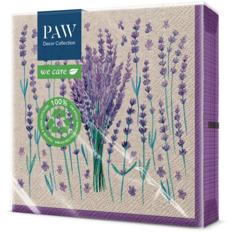 PAW - Tovaglioli di Carta Colorati (33 x 33 cm) I 20 Pezzi I Perfetto per Compleanni, Feste, Matrimoni, Comunione, Celebrazioni I Tovaglioli Riciclati, Organici I Fascino Della Lavanda (1/5)