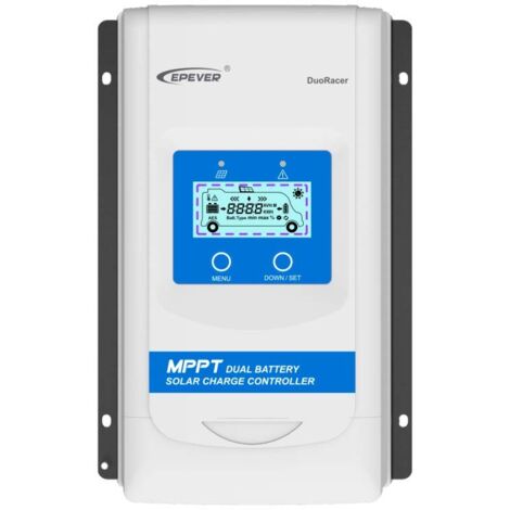 EPEVER® MPPT DuoRacer 30 A regolatore di carica solare DR3210N per 2 batterie, 12 V/24 V, per auto, PV 100 V (DR3210N)