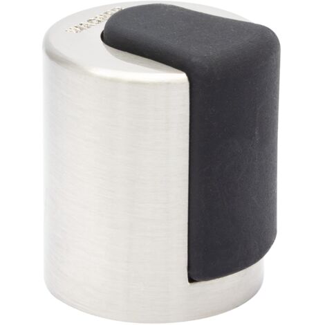 WAGNER Fermaporta AVVITARE - Diametro Ø 25 x 30 mm I Fermaporta a pavimento da avvitare I Fermaporta di design in zinco pressofuso satinato con effetto inox e gomma termoplastica - 15514711 (1/5)