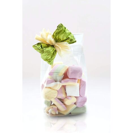 Italpak Buste Trasparenti Fondo Quadro, per Alimenti, Sacchetti con base, 50 pz, 8+5x28 cm (1/3)