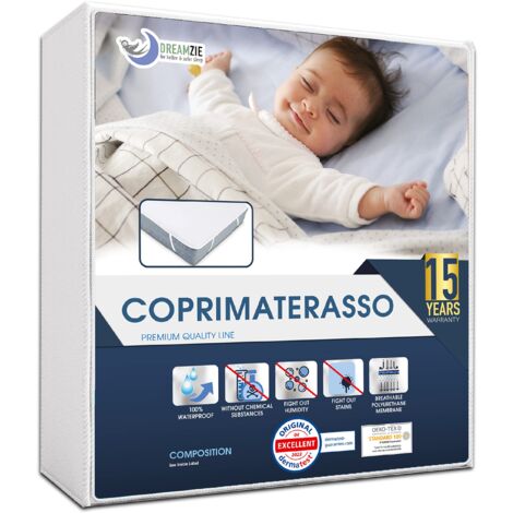 Dreamzie Coprimaterasso 80x160 cm - OEKO TEX - Coprimaterassi 4 Angoli Elastici - Per Materasso 80 x 160 cm - Impermeabile