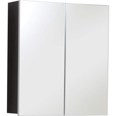 trendteam smart living Line Bad:Ko.Sardegna Rauchsilber Melamin,Fr.Spiegelglas,Spiegelschrank Arredamenti, Legno ingegnerizzato, Bianco Lucido/Argento fumé, Taglia Unica (1/5)