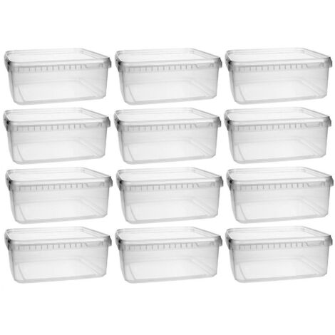 Mikken Barattolo di plastica da 12 x 1,15 Litri, con Coperchio, Senza BPA, per Uso Alimentare, con 1 Paletta, PP, 12x 1,15 Liter (1/4)