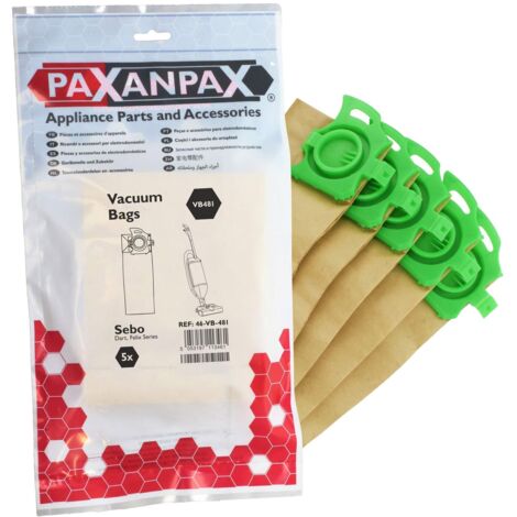 Paxanpax VB481, VB481-Sacchetti di Carta compatibili Sebo Dart & Felix Serie (Confezione da 5) (1/2)