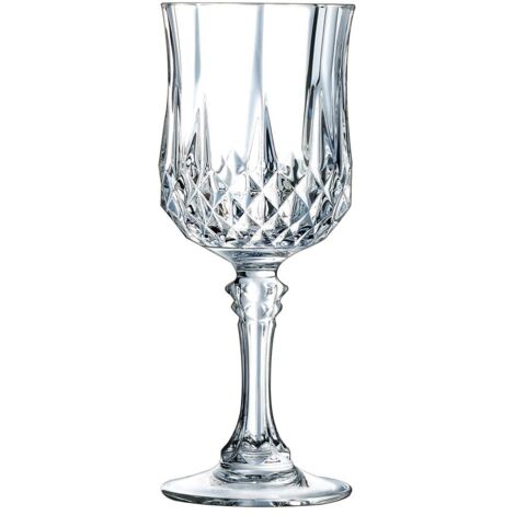 Cristal d'Arques Paris - Collezione Longchamp - 6 bicchieri da vino da 17 cl in Kwarx, brillantezza, trasparenza, modellature iconiche, realizzati in Francia adatto alla vendita online. (1/3)