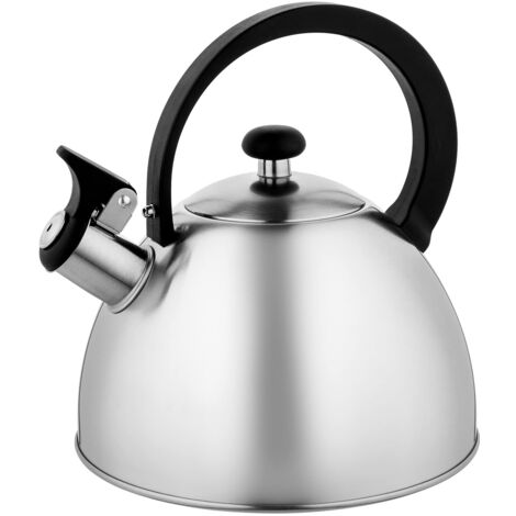 FLORINA Bollitore Acqua (2,5 l) I Bollitore da Fornello BRILLO I Bollitore con Manico in Bachelite I Antigraffio I Bollitore per Fornelli a Induzione, Gas, Elettrici I Colore: Argento (1/5)