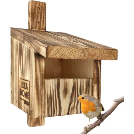 Nido Per Uccelli Leviatan Turdus - Casetta Semi-aperta In Legno Per Pettirossi E Codirossi - Foto 13