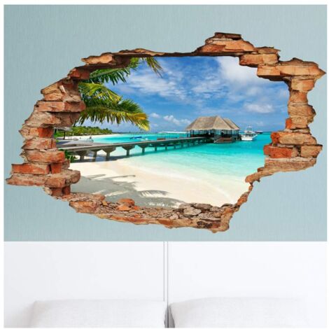 Adesivo Murale Effetto 3D Ambiance, 30x90 Cm, Tatuaggio Da Parete Per Soggiorno E Camera Da Letto