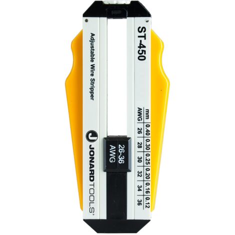 Jonard Tools ST-450 - Spellafili di precisione regolabile in ABS, 26-36 AWG, 3-57/64 "Lunghezza x 1-19/82,3 cm Altezza x 19/82,3 cm Spessore (1/4)