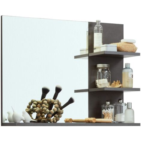 trendteam smart living Specchio da parete Indy, 72 x 57 x 20 cm, in Matera con ripiano aggiuntivo