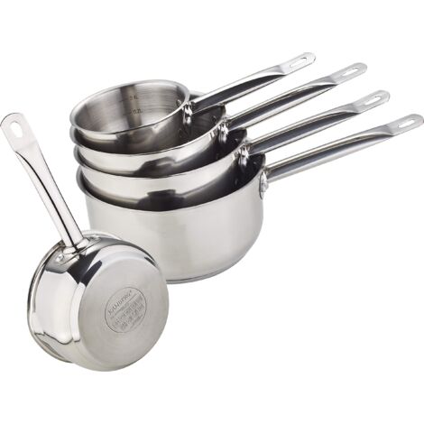 KAMBERG PRO Lotto, Batteria 5 Tegami 12, 14, 16, 18, 20 cm, Manico Anticalore Acciaio Inox, Compatibile con Tutti i Piani Cottura, Incluso Quello a Induzione, Inossidabile, Grigio (1/5)