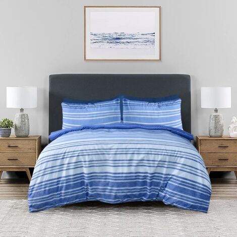 Sleepdown Set di biancheria da letto double-face, con copripiumino e federe, morbido, facile da pulire, reversibile, king size (230 x 220 cm) (1/5)