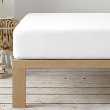 Degrees Home - COLLEZIONE - Lenzuolo con angoli 160 x 190 x 33 - Regolabile - Microfibra poliestere garzata - Bianco (1/4)